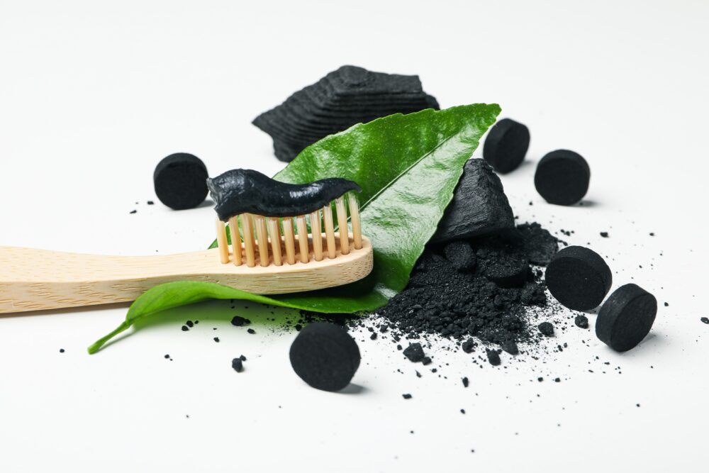 Charcoal toothpaste and natural ingredients